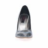 Pantofi stileto din piele naturala - PIETRE ARGINTII - 2691 PA
