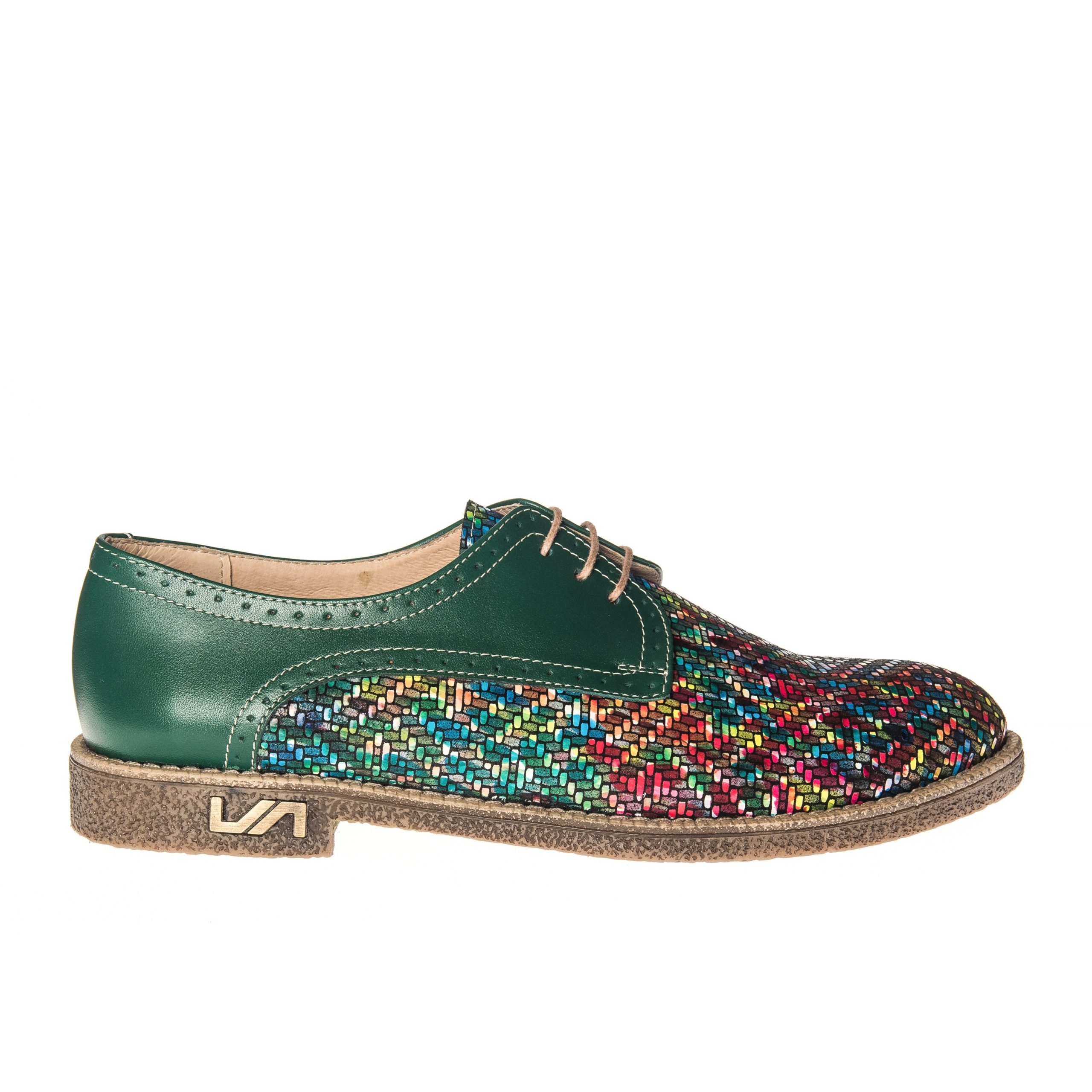 logo Temperate Drastic Pantofi Dama din Piele Naturala - Verde Multicolor - G10 VM