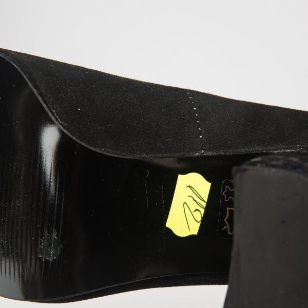 Pantofi dama din piele naturala - Negru antilopa cu imprimeu - 112 NAI