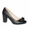 Pantofi dama din piele naturala - Negru cu buline - R5 NB
