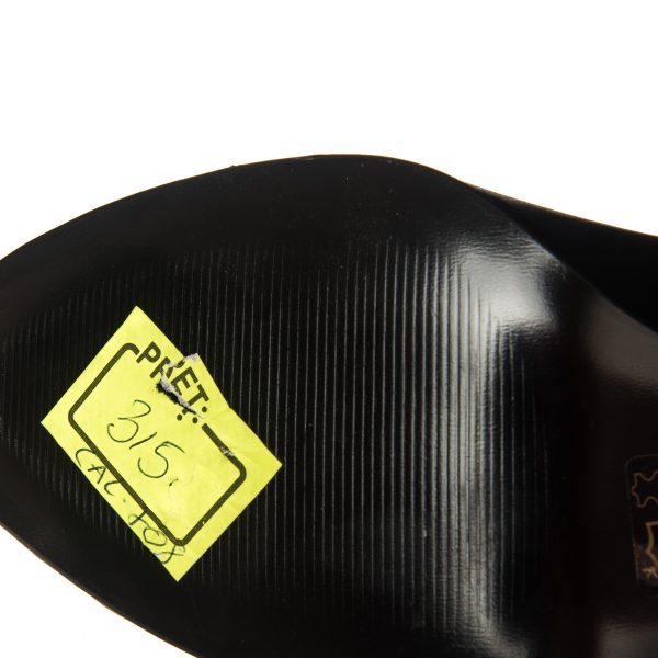 Pantofi dama din piele naturala - Negru box cu imprimeu bordo - 315 NBIB