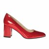 Pantofi dama din piele naturala - Rosu Lac - R7 RL