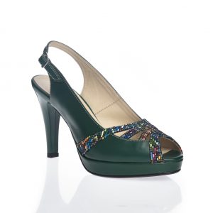 Sandale dama din piele naturala - Verde Box cu Mozaic - 025 VBM