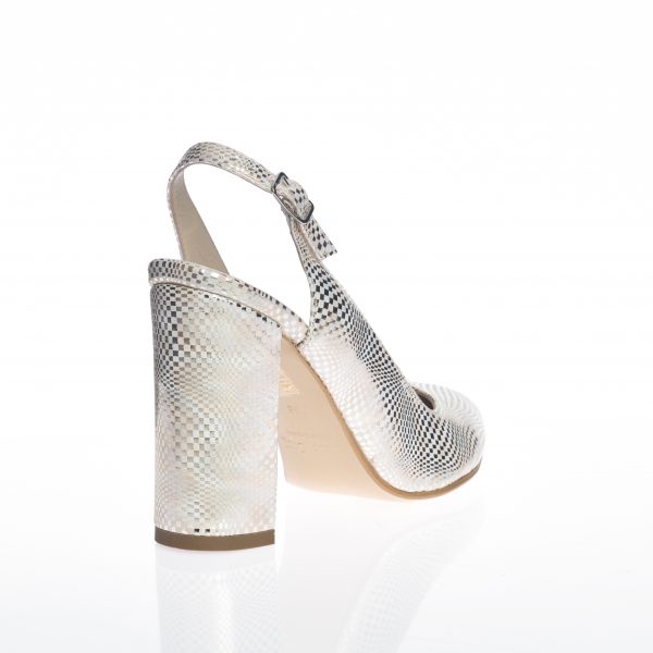 Sandale dama din piele naturala - Mozaic Argintiu - 269 MA
