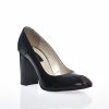Pantofi dama din piele naturala - Negru lac cu imprimeu - F26 NLI