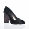 Pantofi dama din piele naturala - Negru box cu imprimeu - F26 NBI