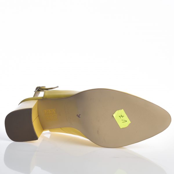 Sandale dama din piele naturala - Galben Box - V7 GB