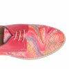 Pantofi dama din piele naturala - Rosu Multicolor - G10 RM