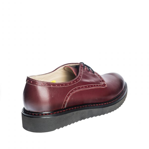 Pantofi dama din piele naturala - Bordo Perie - G33 BP