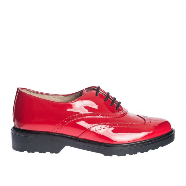 Pantofi dama din piele naturala - Rosu Lac - G8 RL