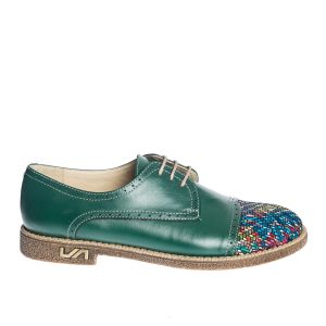 Pantofi dama din piele naturala - Verde Varf Mozaic - G11 VVM