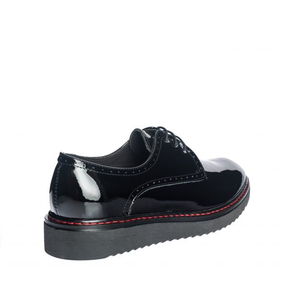 Pantofi dama din piele naturala - Negru Lac - G33 NL