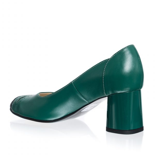 Pantofi dama din piele naturala - Verde Varf Mozaic - 03 VVM