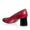 Pantofi dama din piele naturala - Rosu cu Negru - 55 RN