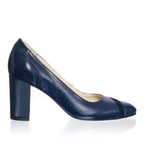 Pantofi dama din piele naturala - Albastru cu Puncte - 114 AP