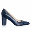 Pantofi dama din piele naturala - Albastru + Negru Lac - 115 ANL