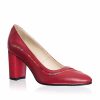 Pantofi dama din piele naturala - Rosu cu Mozaic - 163 RM