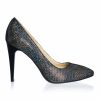 Pantofi dama stileto din piele naturala - Pietre Colorate - 2691 NSC