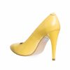 Pantofi dama din piele naturala - Galben Box - 2691 GB