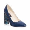 Pantofi dama din piele naturala - Albastru Toc Sal - 2691 ATS