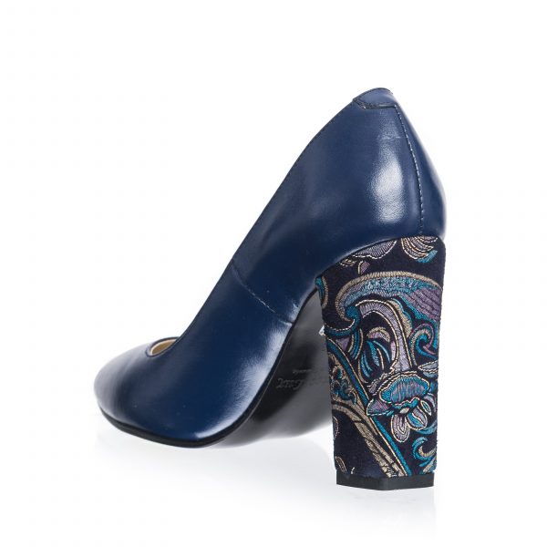 Pantofi dama din piele naturala - Albastru Toc Sal - 2691 ATS