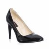 Pantofi dama stileto din piele naturala - Negru Lac - 2691 NL