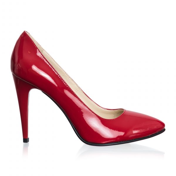 Pantofi dama stileto din piele naturala - Rosu Lac - 2691 RL
