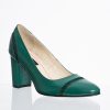 Pantofi dama din piele naturala - Verde cu Sclipici - 2693 VSC