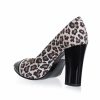 Pantofi dama din piele naturala - Leopard cu Negru Lac + Alb - 2696 LNLA
