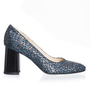 Pantofi dama din piele naturala - Solzi Albastru - R11 SA