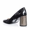 Pantofi dama din piele naturala - Negru Lac - R11 NL