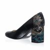 Pantofi dama din piele naturala - Negru cu Sal Negru - R12 NSN