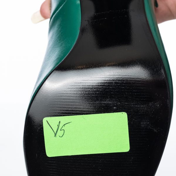 Sandale dama din piele naturala - Verde Toc Mozaic - V5 VTM