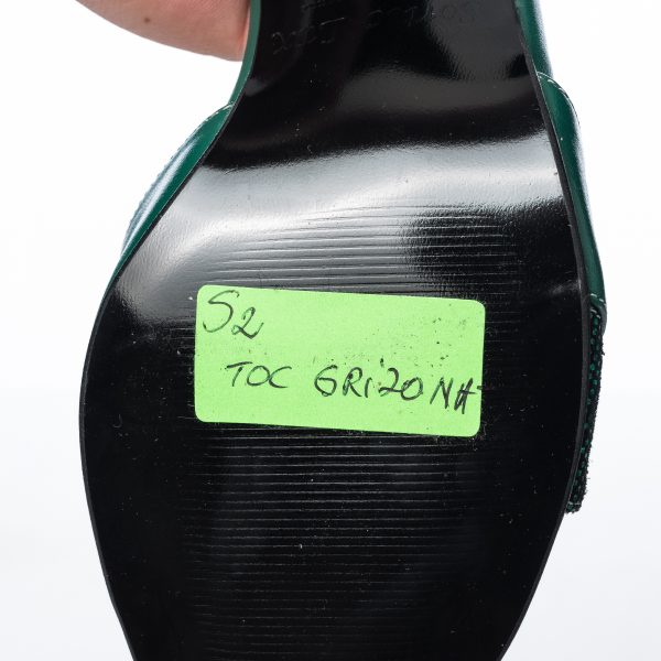 Sandale dama din piele naturala - Verde cu Sclipici - S2 VSC