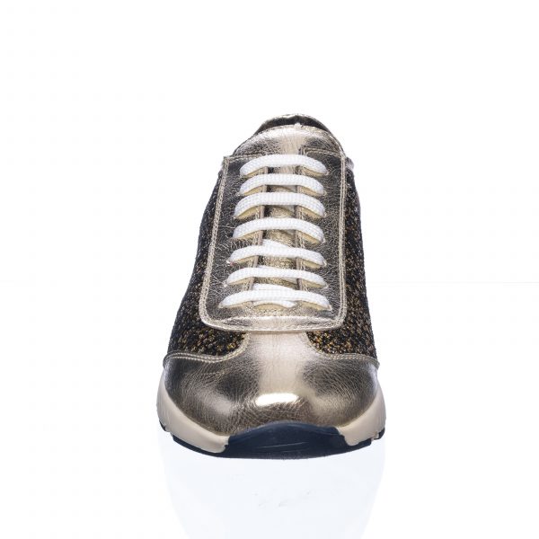 Pantofi dama sport din piele naturala - Auriu cu Puncte Aurii - AD8 APA