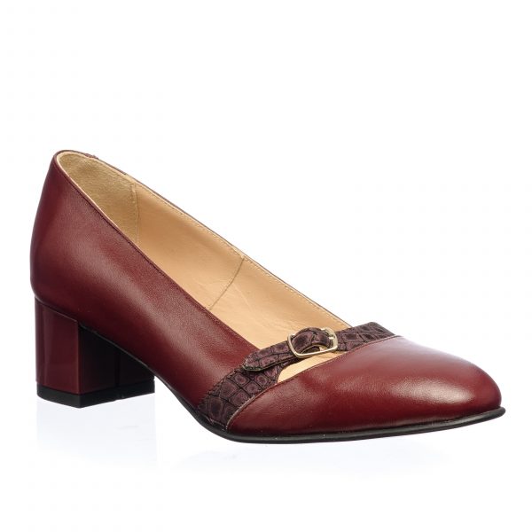 Pantofi dama din piele naturala - Bordo Poney - 016 BP