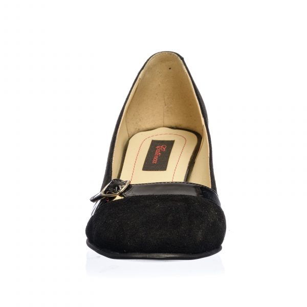 Pantofi dama din piele naturala - Negru Antilopa - 016 NA