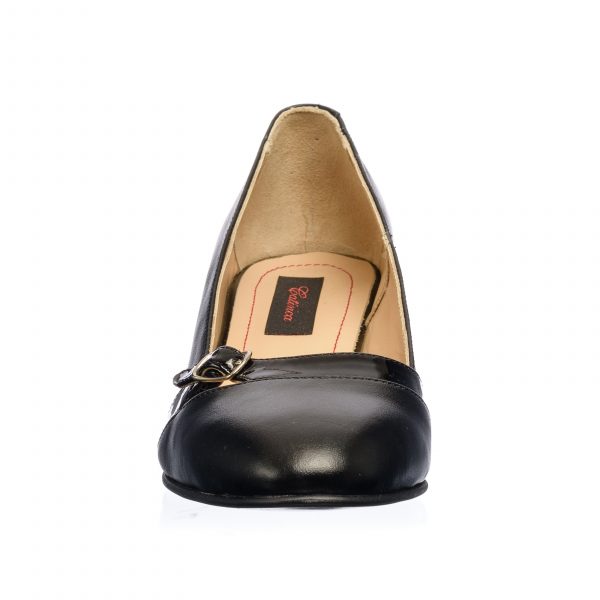 Pantofi dama din piele naturala - Negru Box - 016 NB