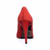 Pantofi dama stileto din piele naturala - Rosu Antilopa - 2691 RA