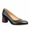 Pantofi dama din piele naturala - Negru Box Flori - A4 NBF