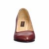 Pantofi dama din piele naturala - Bordo Picatele Albe - A4 BPA