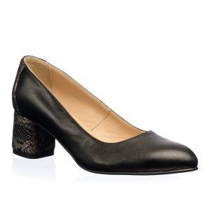 Pantofi dama din piele naturala - Negru Sarpe Negru - A4 NSN