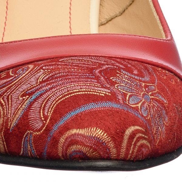 Pantofi dama din piele naturala - Rosu Sal Rosu - A5 RSR
