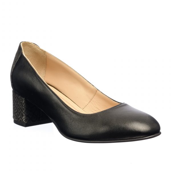 Pantofi dama din piele naturala - Negru Pietricele Negre - A7 NPN