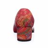 Pantofi dama din piele naturala - Rosu cu Mozaic - A7 RM