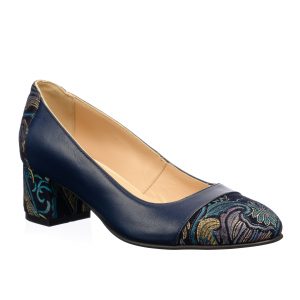 Pantofi dama din piele naturala - Bleumarin cu Sal - A8 BLS