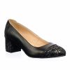 Pantofi dama din piele naturala - Negru cu Cidiuri - A8 NCD