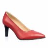 Pantofi dama din piele naturala - Rosu - A9 R