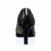 Pantofi dama din piele naturala - Negru Lac Pietre Albe - A10 NLPA