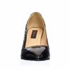 Pantofi dama din piele naturala - Negru Lac Pietre Albe - A10 NLPA